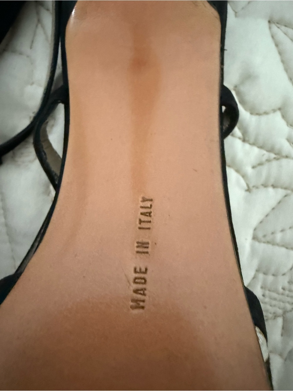 Salvatore Ferragamo Women's Black and White Striped Slingback heels - Picture 4 of 6